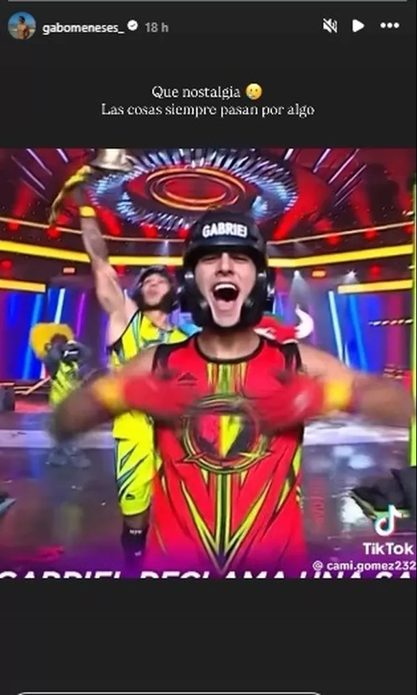 El excompetidor reaccionó conmovido a un emotivo video de su paso por EEG / Instagram Gabriel Meneses