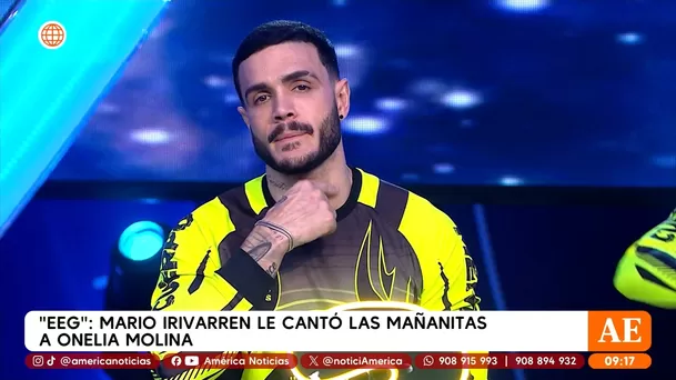 Mario Irivarren le cantó 'Las mañanitas' a Onelia Molina / América Tv Mario Irivarren le cantó 'Las mañanitas' a Onelia Molina / América Tv