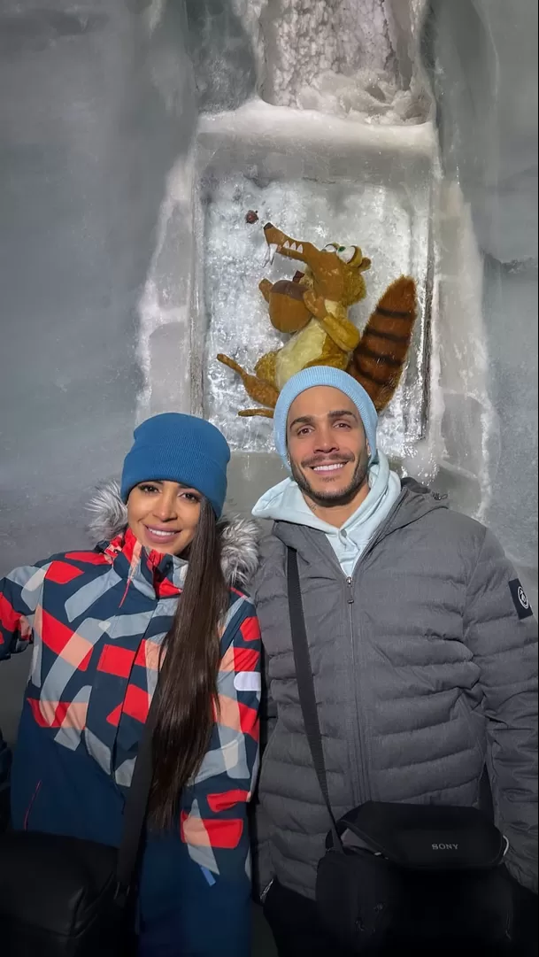 Onelia Molina y Mario Irivarren en montañas en Suiza / Instagram