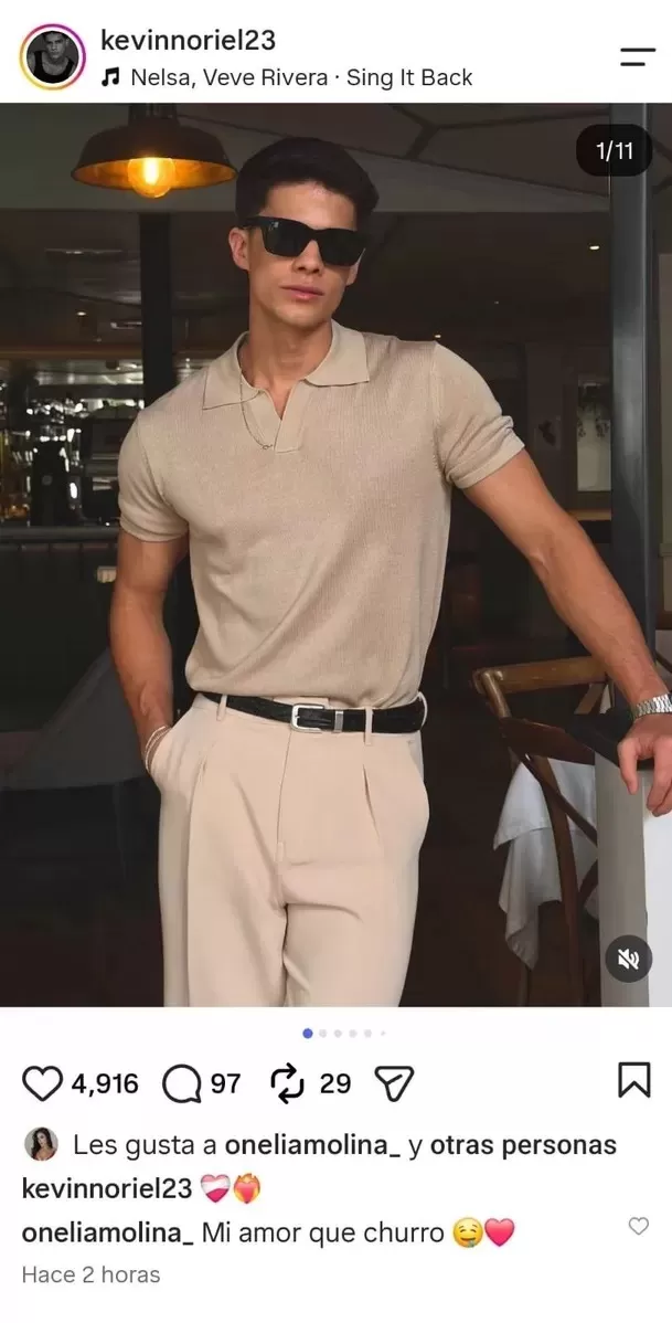 Onelia Molina 'enloquece' por Kevin Díaz y le dedica apasionado piropo / IG: kevinnoriel23 Onelia Molina 'enloquece' por Kevin Díaz y le dedica apasionado piropo / IG: kevinnoriel23