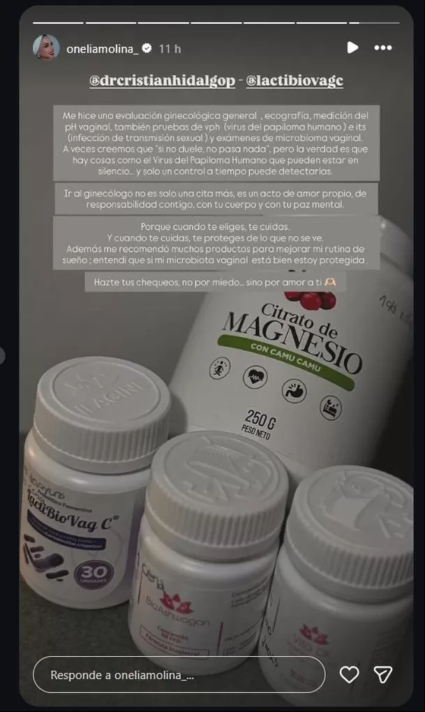 Onelia Molina contó que decidió hacerse una prueba de ETS tras el ampay de Mario Irivarren. Foto: Instagram