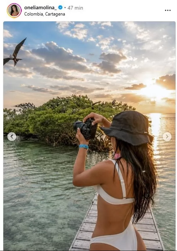Onelia Molina mostró primeras fotografías junto a Kevin Díaz en Colombia. Fotos: Instagram @oneliamolina_
