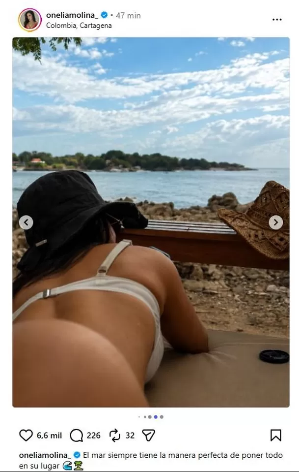 Onelia Molina mostró primeras fotografías junto a Kevin Díaz en Colombia. Fotos: Instagram @oneliamolina_