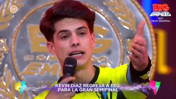 Kevin Díaz hizo su retorno triunfal a EEG tras ser eliminado dramáticamente del reality. Foto: América TV Kevin Díaz hizo su retorno triunfal a EEG tras ser eliminado dramáticamente del reality. Foto: América TV