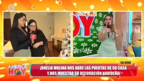 Onelia Molina y su suegra derrocharon complicidad en un enlace en vivo para 'América Hoy. Foto: América TV Onelia Molina y su suegra derrocharon complicidad en un enlace en vivo para 'América Hoy. Foto: América TV