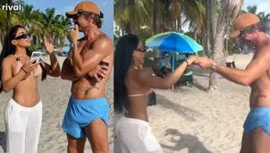 Tras hacerse viral por sus imágenes bailando en una playa de Miami, por fin se conoció el verdadero motivo del encuentro entre la echica reality y la leyenda del fútbol uruguayo