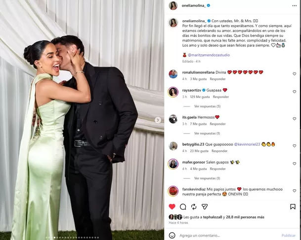 La pareja fue captada muy cariñosa durante una celebración especial para una persona cercana a Onelia Molina. Video: Instagram @oneliamolina_ La pareja fue captada muy cariñosa durante una celebración especial para una persona cercana a Onelia Molina. Video: Instagram @oneliamolina_