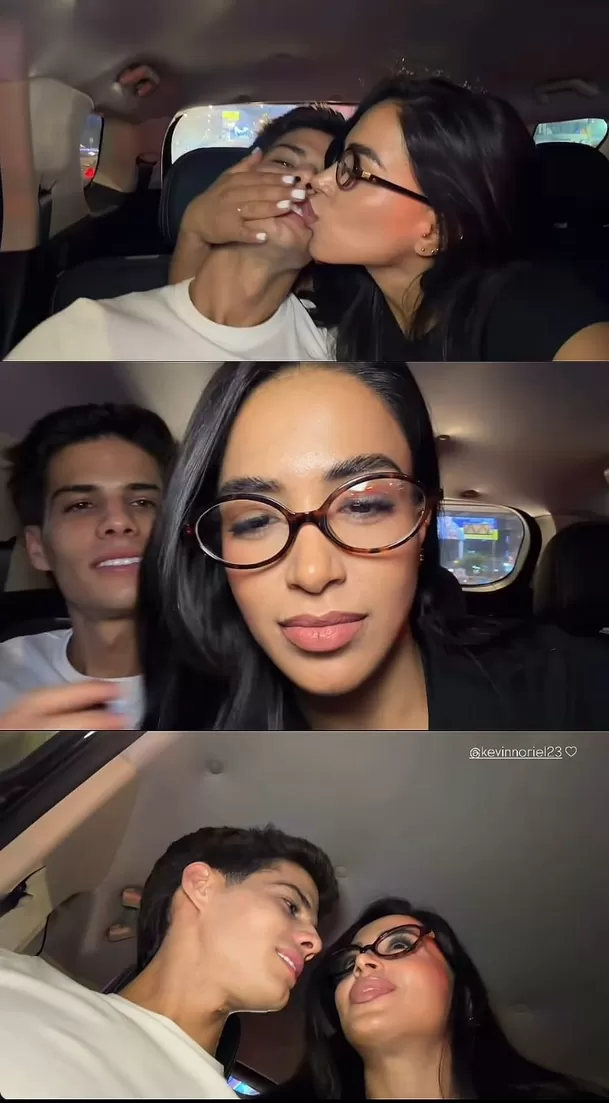 Coqueto beso entre Onelia Molina y Kevin Díaz / IG: neliamolina_