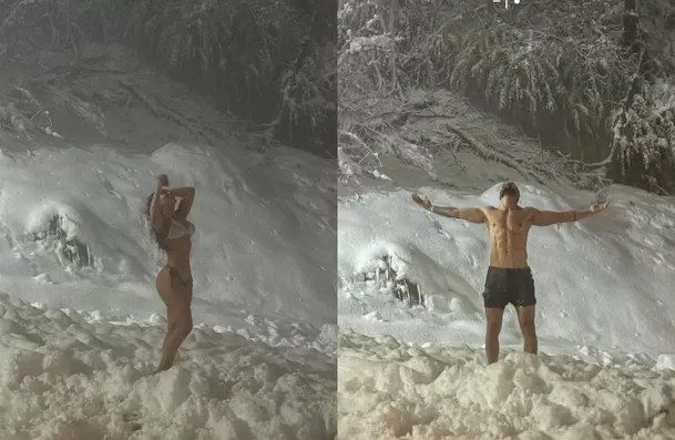 Mario Irivarren y Onelia Molina en nevado chileno / Instagram