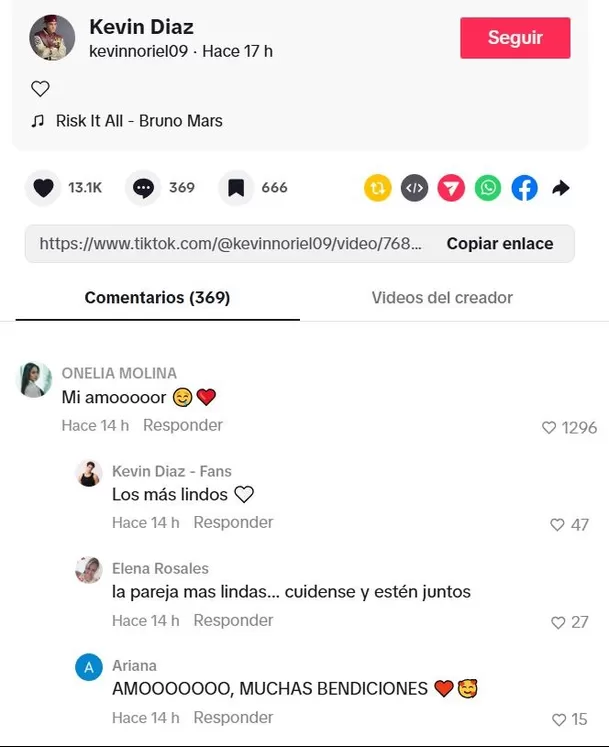 Onelia Molina le dejó una particular respuesta a Kevin Díaz. Video: TikTok @kevinnoriel09 Onelia Molina le dejó una particular respuesta a Kevin Díaz. Video: TikTok @kevinnoriel09