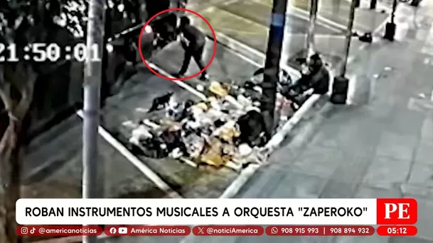 Cámaras de seguridad captaron el robo a la orquesta Zaperoko en el Callao / Captura