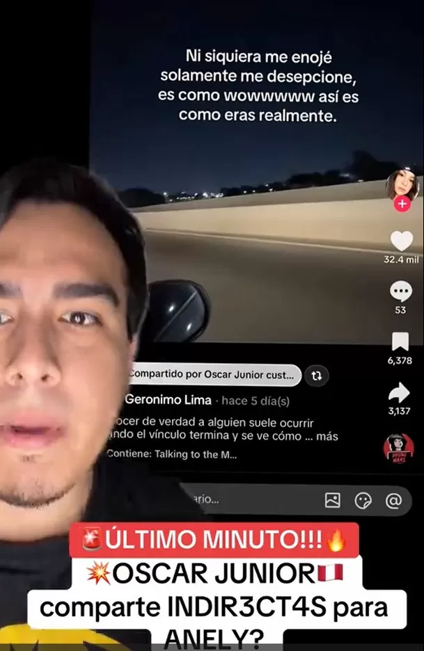 Oscar Junior Custodio sorprendió con un contundente mensaje luego de que Anely Dávila anunciara su salida definitiva de La Bella Luz. Foto: TikTok @josepastord Oscar Junior Custodio sorprendió con un contundente mensaje luego de que Anely Dávila anunciara su salida definitiva de La Bella Luz. Foto: TikTok @josepastord