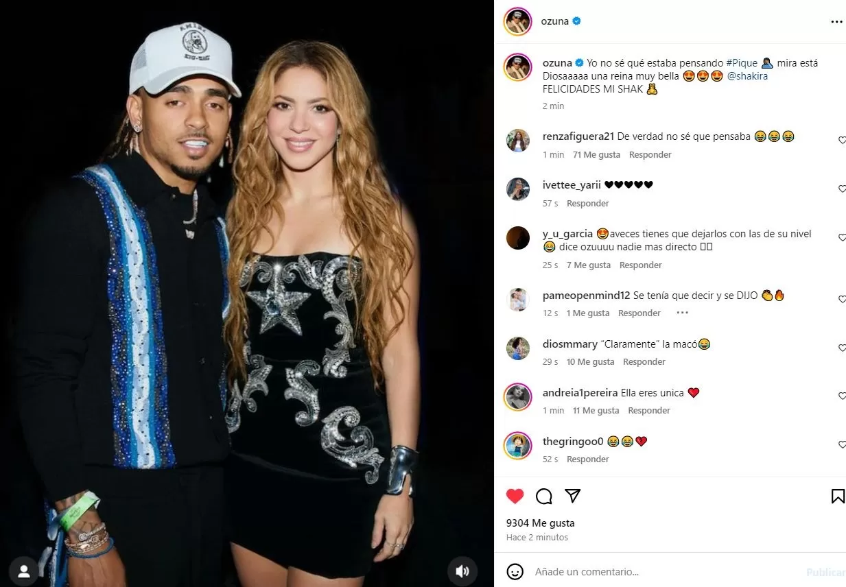 Ozuna aprovechó el momento para lanzarle dardo a Gerard Piqué sobre Shakira / Instagram