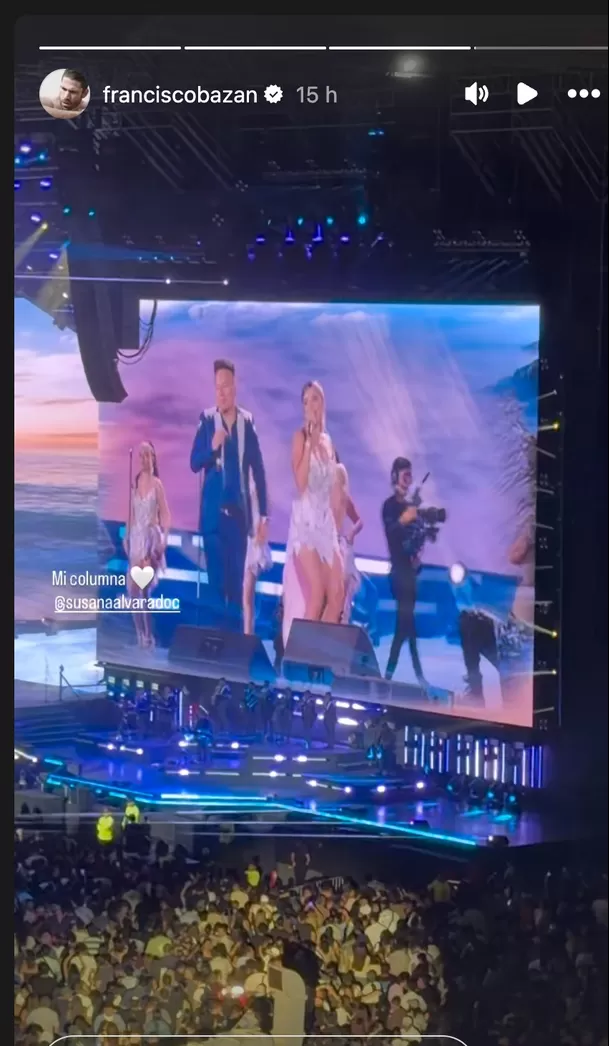 Francisco Bazán no se perdió el concierto de aniversario de Corazón Serrano. Foto: Instagram