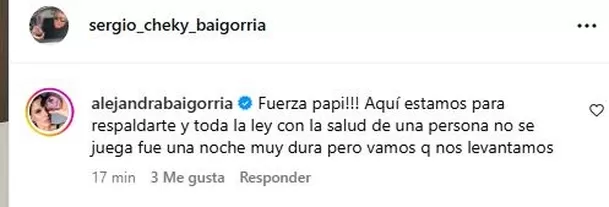 Alejandra Baigorria respalda a su papá tras accidente en moto / Instagram