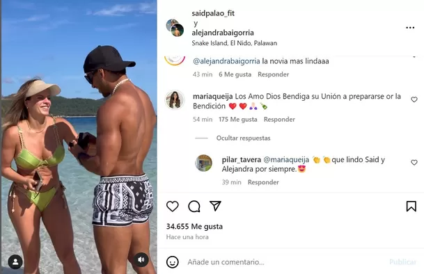 Mensaje de  María Rosa Castro , madre de Said tras enterarse del compromiso de Said Palao y Alejandra Baigorria/Foto: Instagram