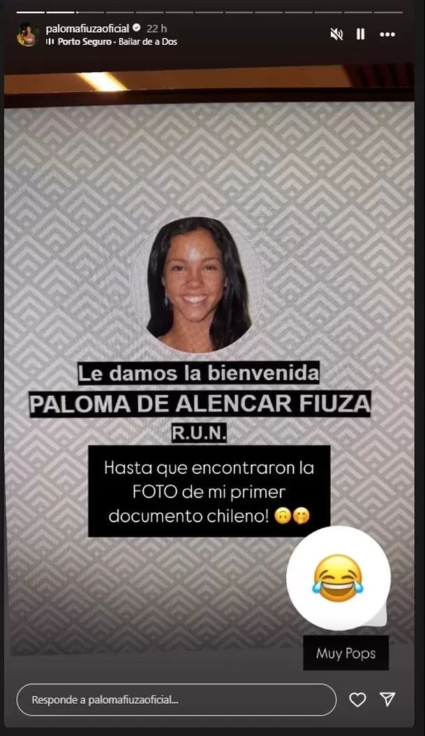 Paloma Fiuza mostró foto de su primer documento en Chile. Fuente: Instagram Paloma Fiuza mostró foto de su primer documento en Chile. Fuente: Instagram