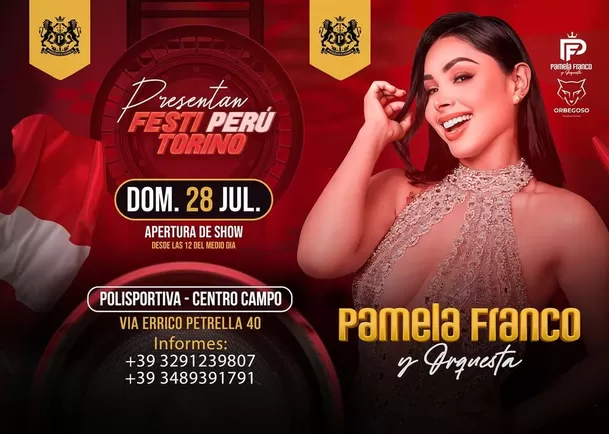 Pamela Franco se presentó en Torino, Italia/Foto: Facebook