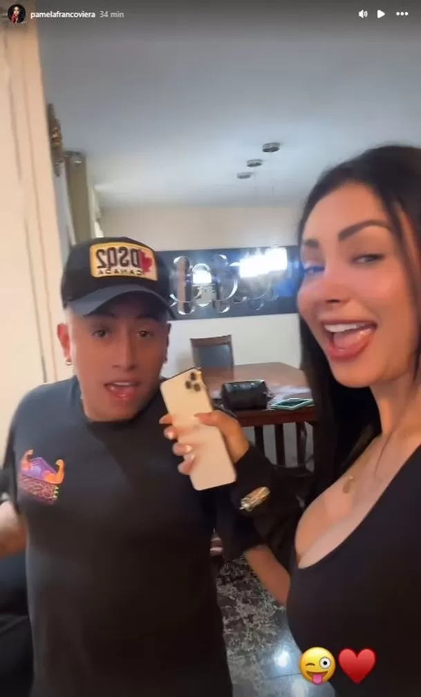 Pamela Franco hizo bailar a Cueva al ritmo del TikTok de ‘Felipe’. Fuente: Instagram