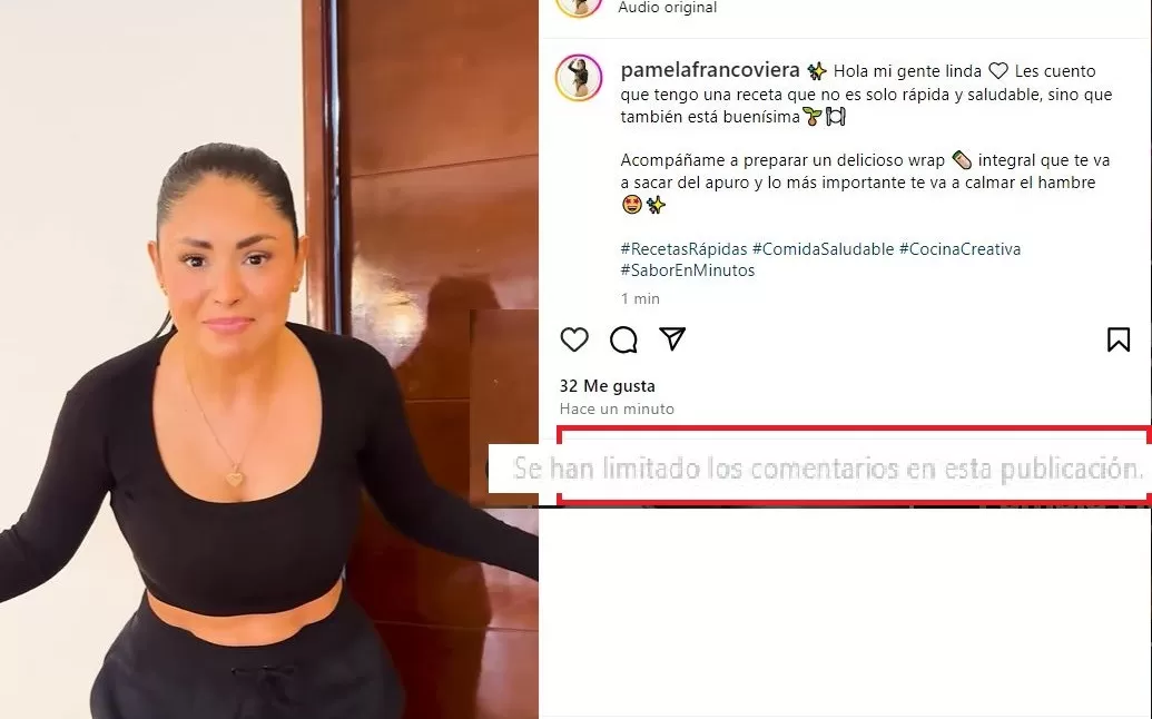 Pamela Franco incursionó como influencer de cocina, pero le teme a las críticas de sus seguidores/Foto: Instagram