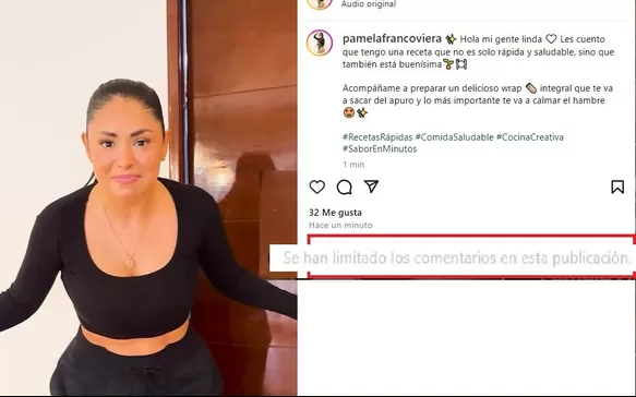 Pamela Franco incursionó como influencer de cocina, pero le teme a las críticas de sus seguidores/Foto: Instagram