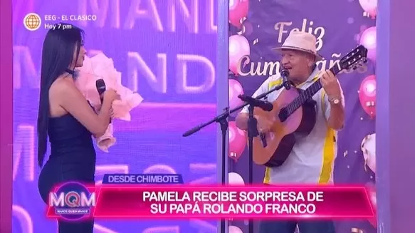 Pamela Franco lloró de emoción con tremenda sorpresa de su papá 