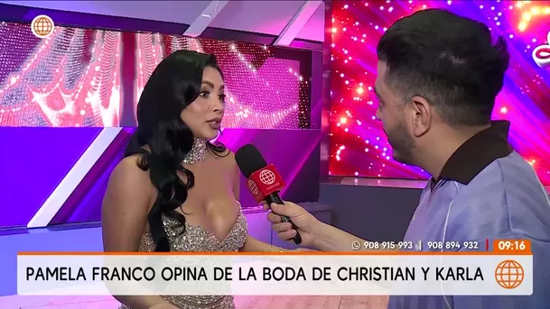 Pamela Franco dio su humilde opinión sobre la boda de Karla Tarazona y Christian Domínguez / Captura Pamela Franco dio su humilde opinión sobre la boda de Karla Tarazona y Christian Domínguez / Captura