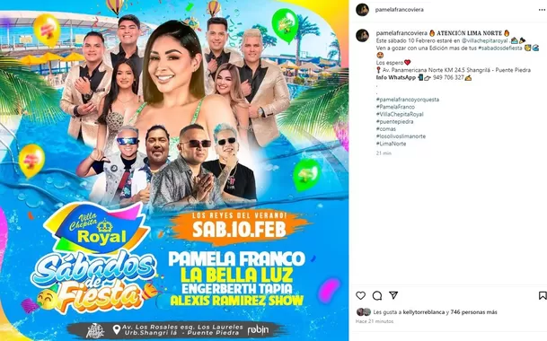 Pamela Franco continúa "facturando" en medio de polémica con Christian Cueva / Instagram 