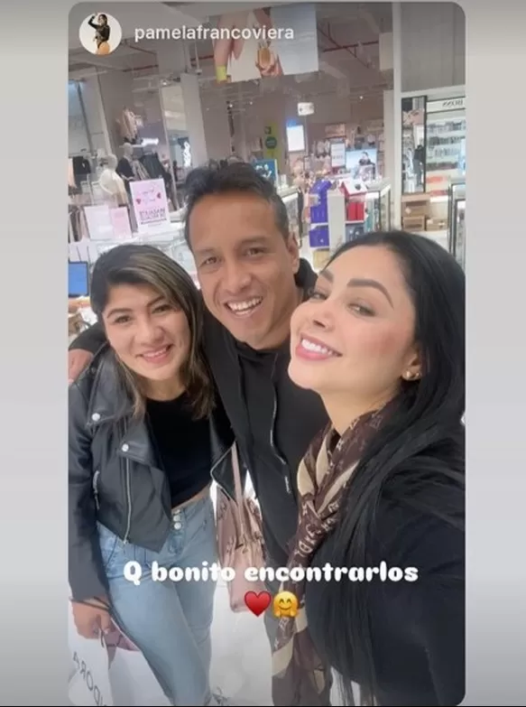 Pamela Franco y Marcial Cueva, hermano de Christian Cueva se encontraron haciendo compras/Foto: Instagram