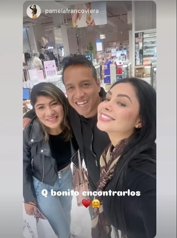 Pamela Franco y Marcial Cueva, hermano de Christian Cueva se encontraron haciendo compras/Foto: Instagram