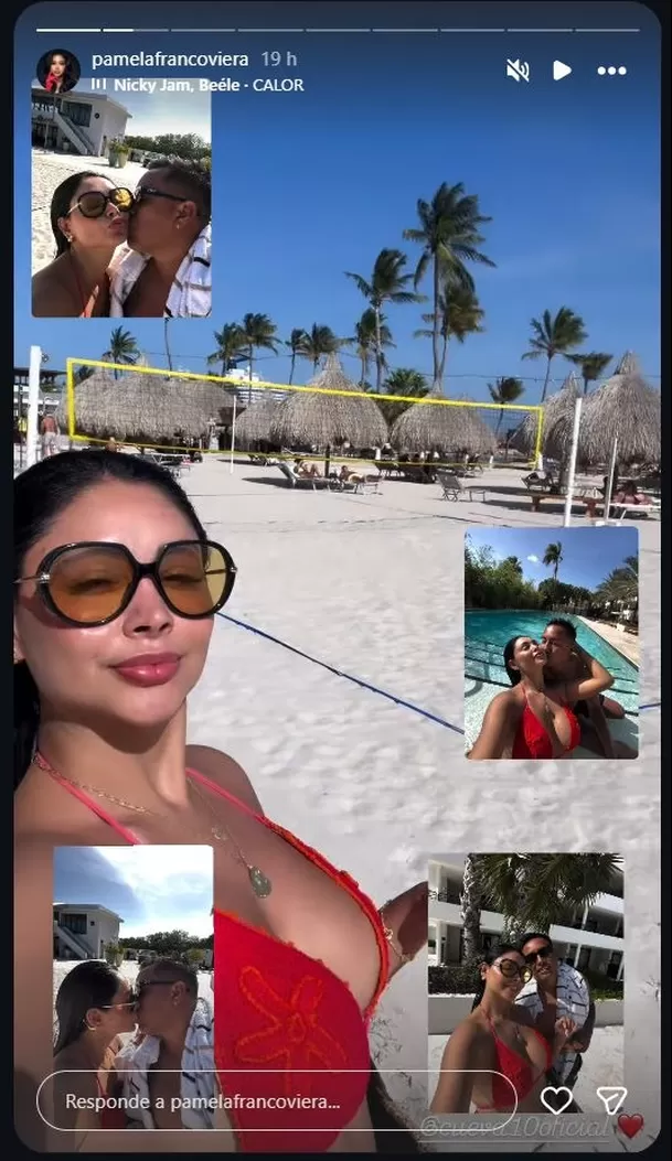 La cantante compartió nuevas imágenes de sus vacaciones junto a Christian Cueva y sorprendió a sus seguidores al lucir un llamativo bikini rojo que resaltó su figura. Foto: Instagram @pamelafrancoviera