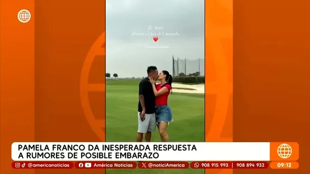 Todo empezó cuando fue captada en algunas presentaciones luciendo un vientre abultado. Foto: América TV Todo empezó cuando fue captada en algunas presentaciones luciendo un vientre abultado. Foto: América TV