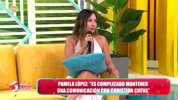 Pamela López pisó por primera vez el set de 'América Hoy'. Foto: América TV
