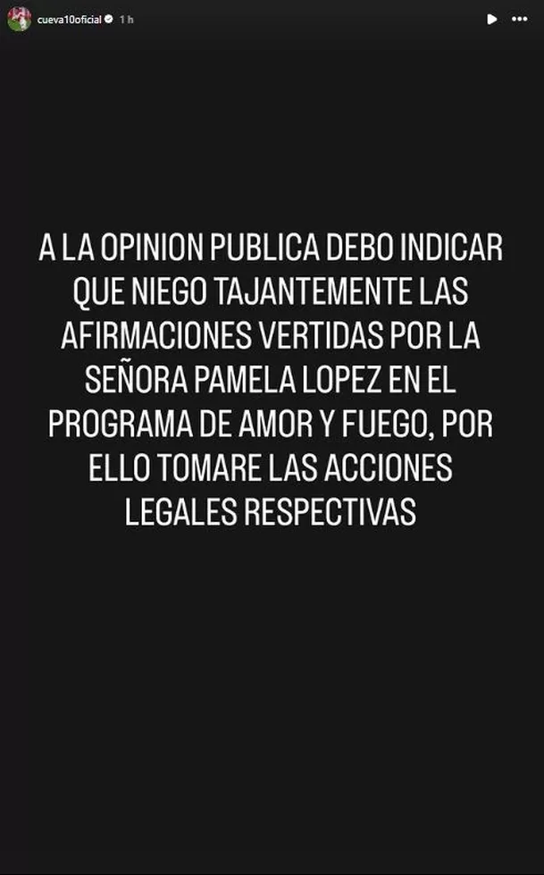 Christian Cueva desmintió a Pamela López tras acusación contra Paul Michael. Fuente: Instagram