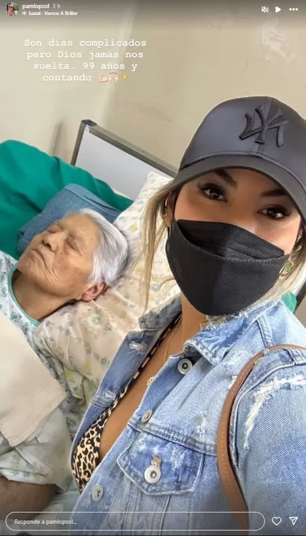 Pamela López acudió a hospital en Trujillo para visitar a bisabuela. Fuente: Instagram