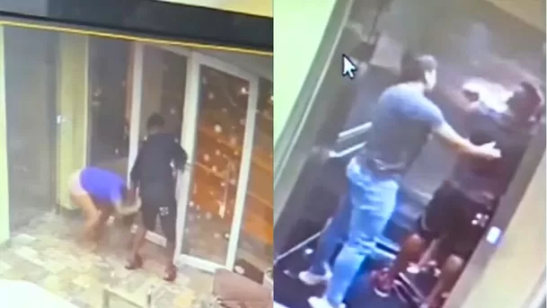 Pelea de Pamela López y Christian Cueva en la recepción del edificio en el que vivían en la ciudad de Trujillo / Captura Pelea de Pamela López y Christian Cueva en la recepción del edificio en el que vivían en la ciudad de Trujillo / Captura