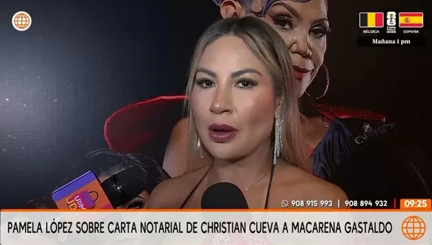 Pamela López en defensa de Macarena Gastaldo por carta notarial de Christian Cueva / América Espectáculos Pamela López en defensa de Macarena Gastaldo por carta notarial de Christian Cueva / América Espectáculos