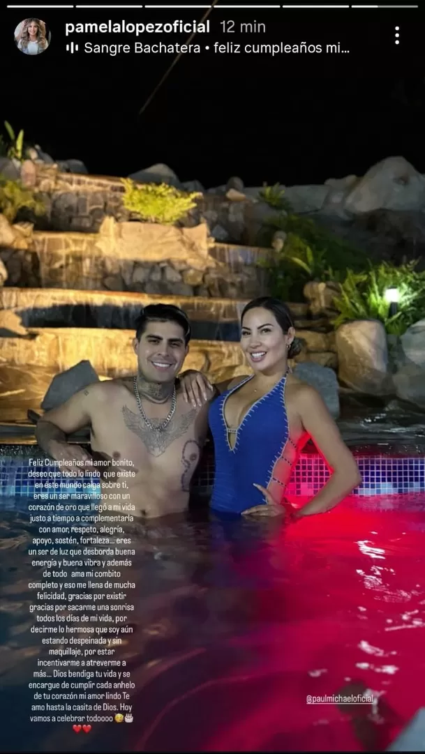 Pamela López celebra el cumpleaños de Paul Michael/ Captura Instagram