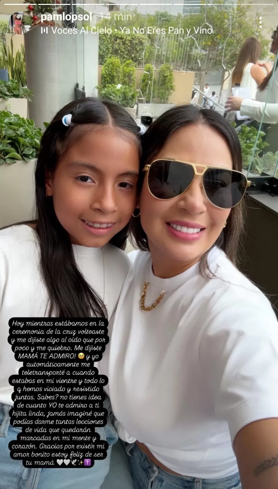 Mensaje de Pamela López en redes sociales. Fuente: Instagram