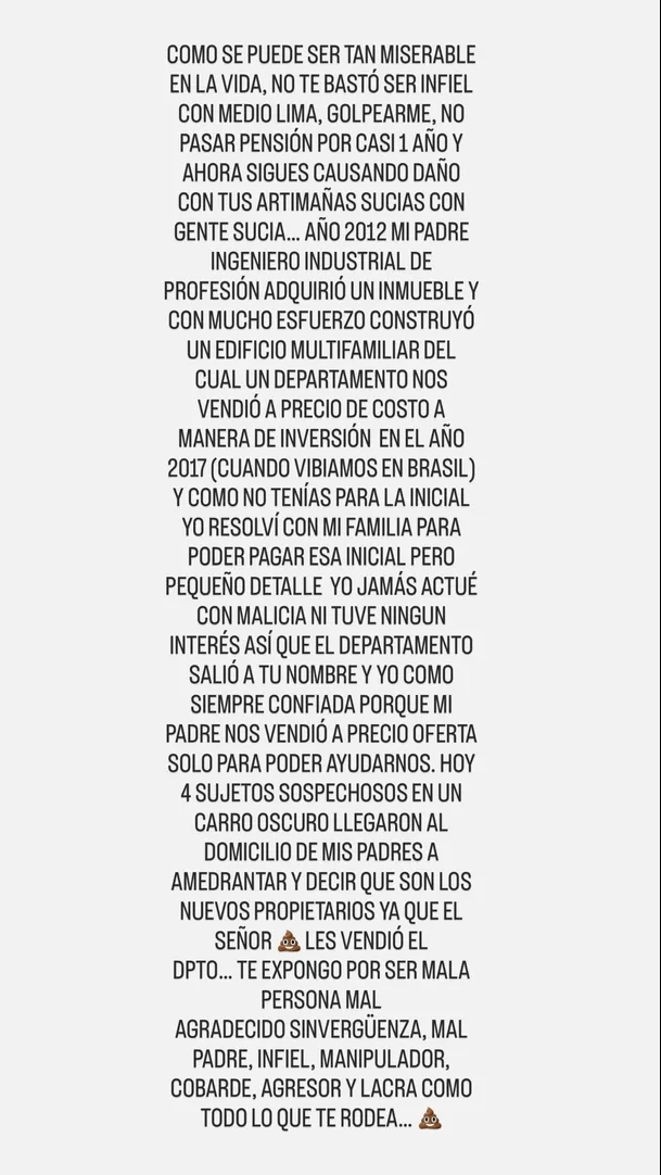 Pamela López explota contra Christian Cueva por presunta amenaza a sus padres  / Instagram