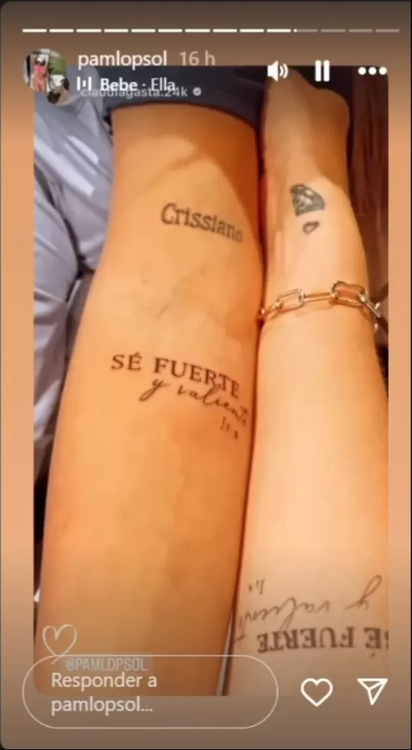 Pamela López se tatuó una frase bíblica en uno de sus brazos/Foto: Instagram