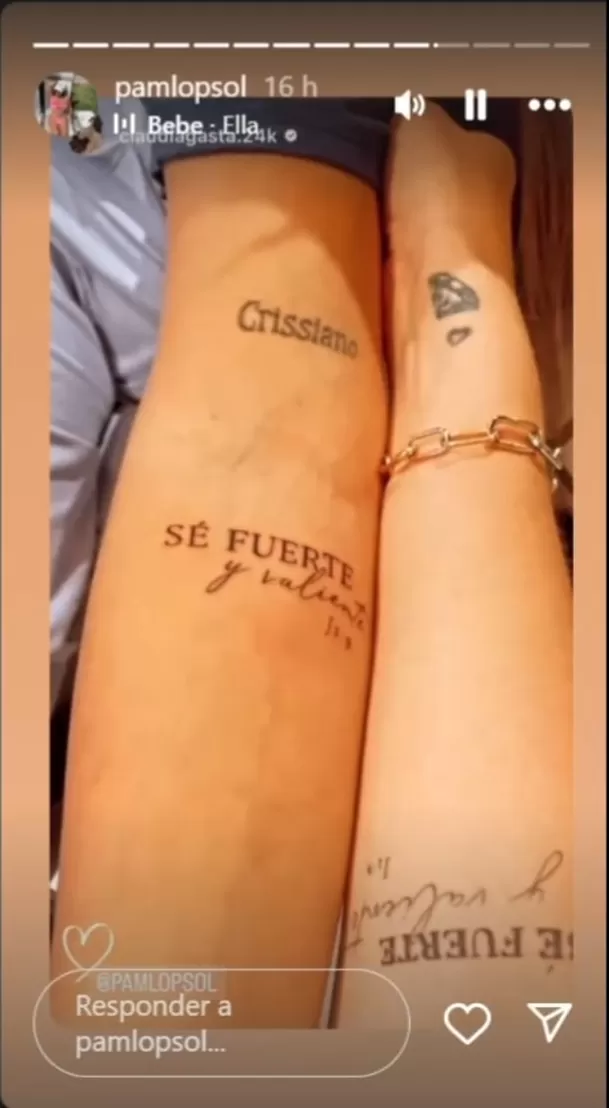 Pamela López se tatuó una frase bíblica en uno de sus brazos/Foto: Instagram