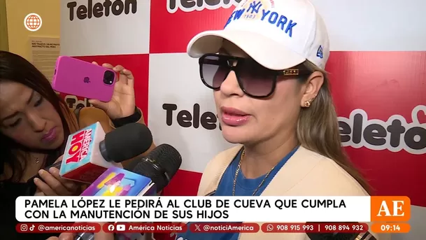 Pamela López pedirá a club de Cueva manutención para sus hijos  / Captura