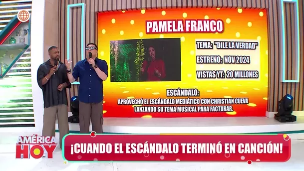 Carloncho comparó la canción de Pamela Franco con la de Pamela López / América Hoy Carloncho comparó la canción de Pamela Franco con la de Pamela López / América Hoy
