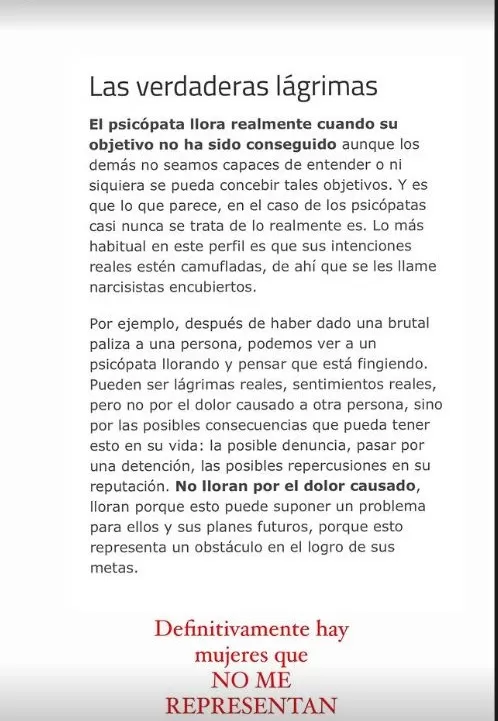 Este fue el lapidario mensaje publlicado por Pamela López minutos después de las confesiones de Pamela Franco/Foto: Instagram