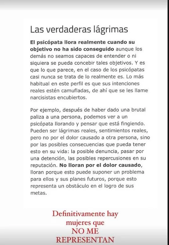 Este fue el lapidario mensaje publlicado por Pamela López minutos después de las confesiones de Pamela Franco/Foto: Instagram