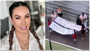 Pamela López recibió serenata de hijos por San Valentín. Fuente: Instagram