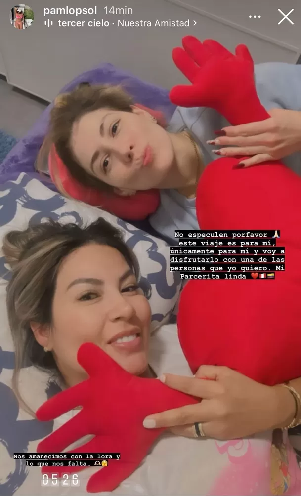 Pamela López sostuvo que su viaje fue para reencontrarse con su amiga colombiana en Suiza/Foto: Instagram Pamela López sostuvo que su viaje fue para reencontrarse con su amiga colombiana en Suiza/Foto: Instagram