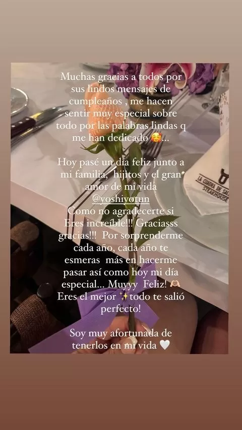 Palabras de agradecimiento de Alessandra Cordero por su cumpleaños/Foto: Instagram