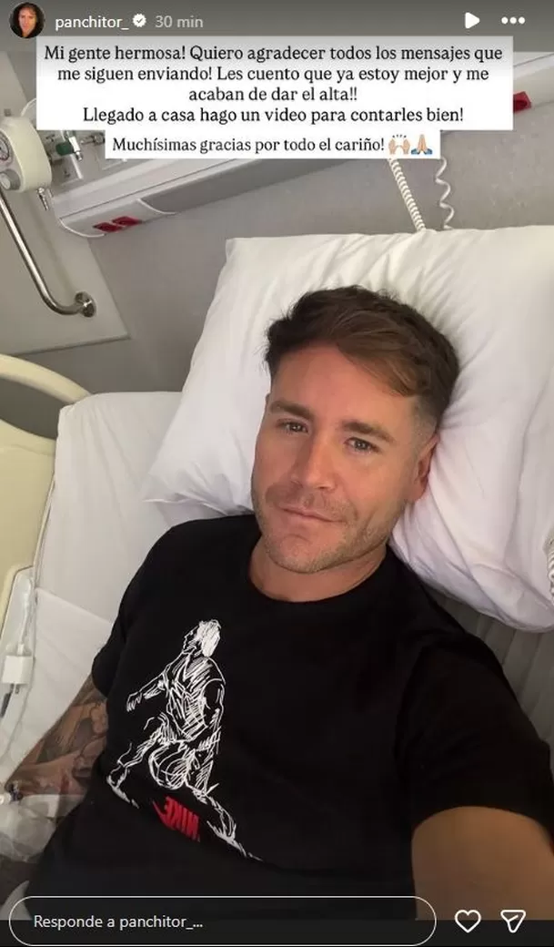 Pancho Rodríguez reapareció en clínica tras fuerte golpe en la cabeza / Instagram